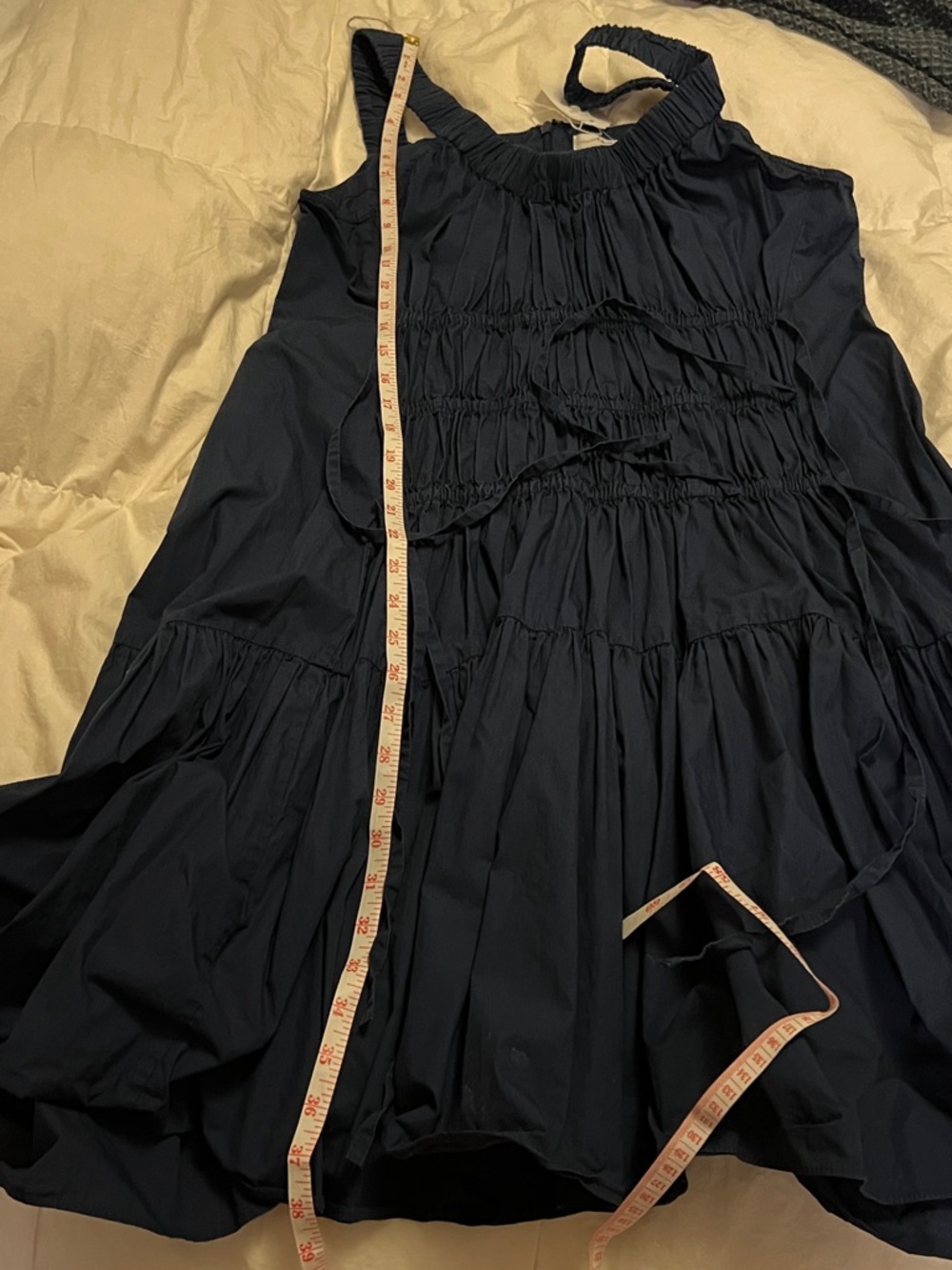 Eudon Choi Navy Blue Mini Dress with Gathered Details - Picture 10 of 10